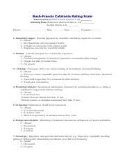 Bush Francis Catatonia Rating Scale Symptoms And Severity Guide