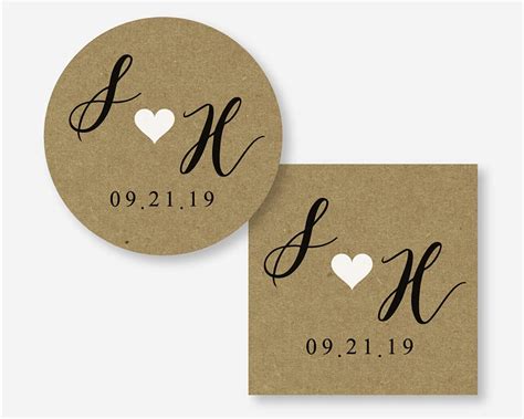 Kraft Save The Date Stickers Save The Date Envelope Seals