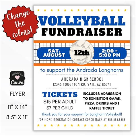 Volleyball Fundraiser Flyer – Simple Desert Designs