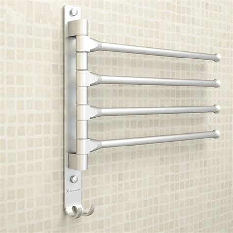 European Space Aluminium Towel Rack 4/3/2 Arms Towel Hanging with Hooks ...