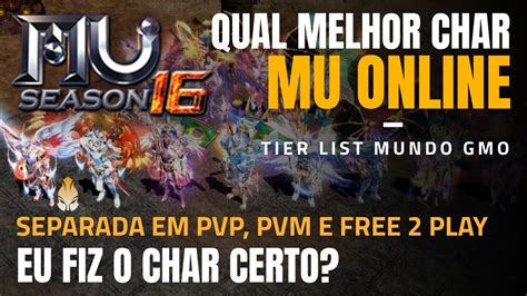 QUAL MELHOR CHAR DO GLOBAL MU ONLINE TIER LIST NO NOSSO PORTAL BORA