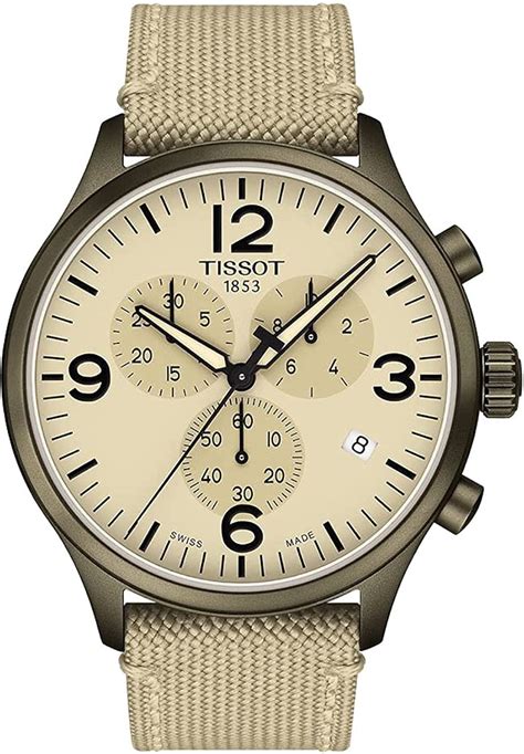 Buy Tissot Mens Chrono Xl L Stainless Steel Case With Khaki Pvd