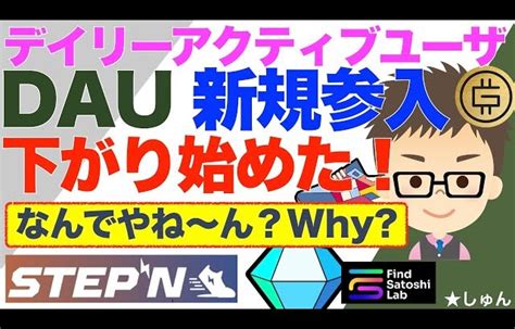 Stepn（ステップン）デイリーアクティブユーザ（dau新規参入が下がり始めた！全くの予想外！なんでやね〜ん？ Stepn 仮想通貨