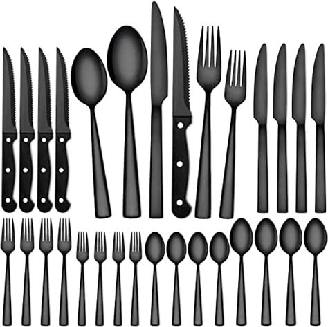 Berglander Flatware Set Black Gold Piece Black Flatware Piece