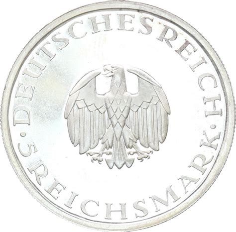 Weimarer Republik Reichsmark F Lessing Minimal Ber Hrte Polierte