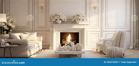 A Fireplace in an Elegant Living Room with Fireplace Stock Image ...