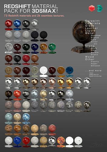 REDSHIFT MATERIAL PACK FOR 3DSMAX VOL1 3D Model CGTrader