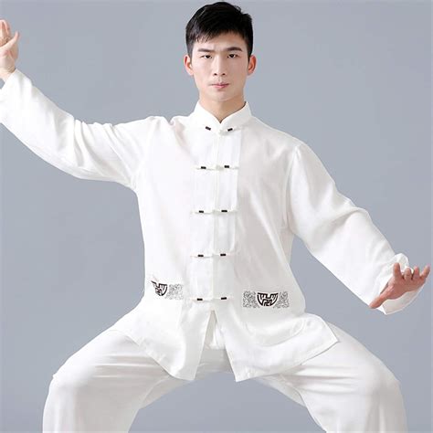 Spring Summer Short Sleeve Hand Embroidery Unisex Tai Chi Uniform