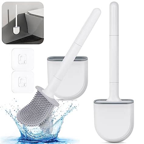 Toilet Brush Pack Bathroom Silicone Toilet Brushes And Holder Sets