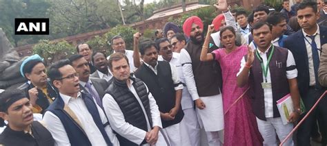 Rahul Leads Protest Against Suspension Of Cong Mps From Ls