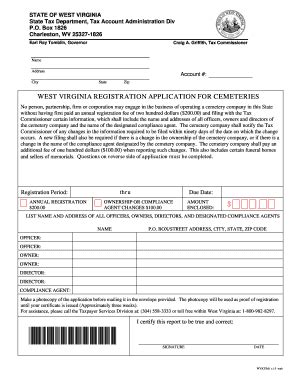 Fillable Online State Wv West Virginia Registration Application For