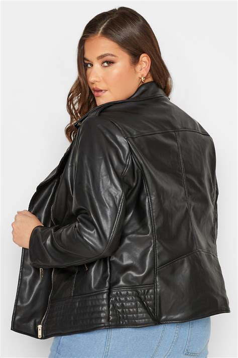 Yours Plus Size Faux Leather Biker Jacket Yours Clothing