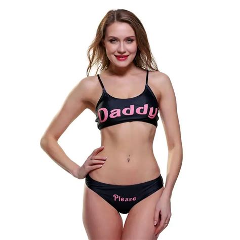 2019 Micro Bikini Set Push Up Bademode Weibliche Brief Gedruckt Strand