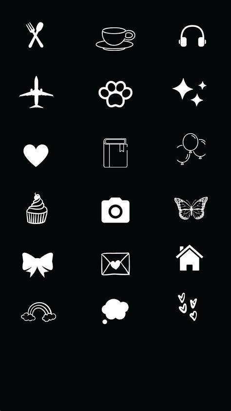 Instagram Story Highlights Cover White With Black Background