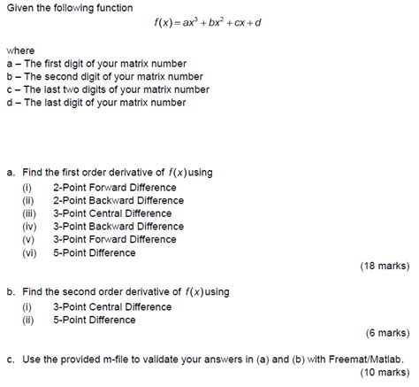 Solved Given The Following Function F X Ax Bx Cx D Chegg