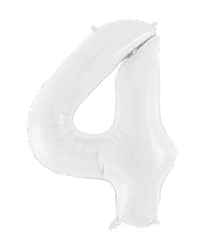 Ballon Alu Chiffre 4 Blanc