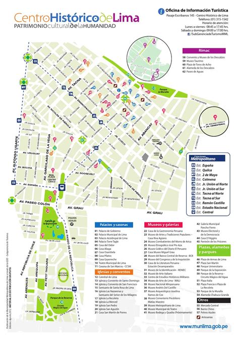 Mapa Del Centro Histórico De Lima By Visit Peru