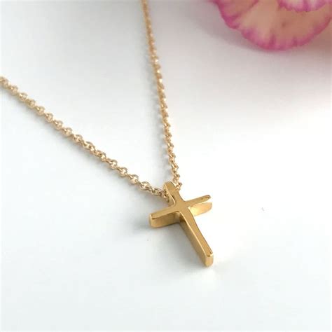 Tiny Gold Cross Necklace Dainty Christian Cross Necklaces For Women