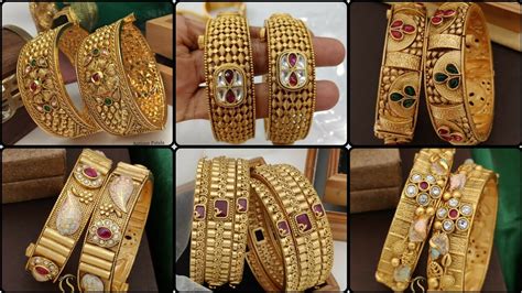 Antique Gold Bangle Indian Pakistani Jewellery High Quality Kada Patla