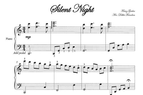 Silent Night Piano Sheet Music Piano Solo Intermediate Piano Solo Christmas Piano Sheet