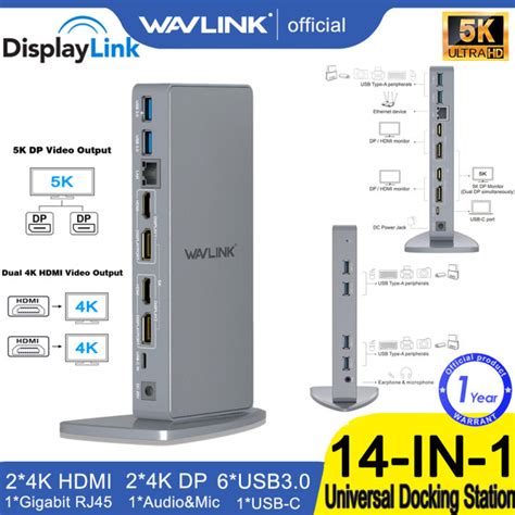 Wavlink In Aluminum Ultra K Universal Docking Station Dual K Hd