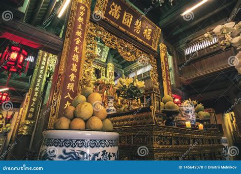 Inside A Buddhist Temple In Bana Hill Danang Vietnam Editorial Image