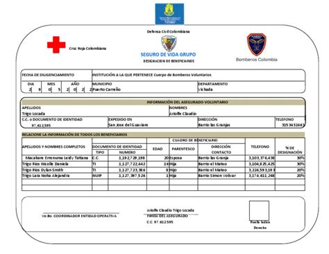 Formato Designación De Beneficiarios Pdf