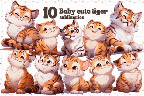 Cute Fat Baby Tiger Sublimation Graphic By Veloonap Creative Fabrica