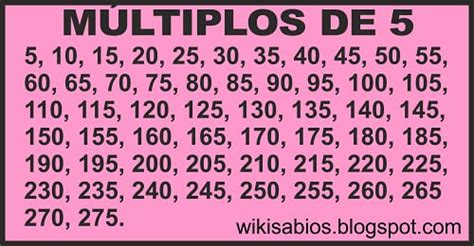 Quais Os Múltiplos De 5