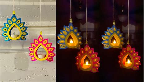 Tealight Candle Hanging Diwali Decoration Ideas DIY Hanging Lamp