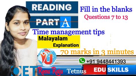 Edu Skills OET Reading Part A By Renu Raju Tips Tricks Tetnus