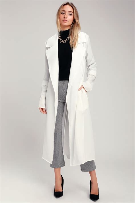 White Trench Coat Lightweight Trench Coat Midi Trench Coat Lulus