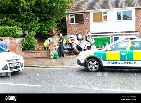 Emergency Services On Scene At A Drink Driving Accident With An Over