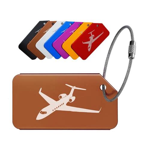 7pcs set étiquettes à bagages modèle d avion étiquette de nom en