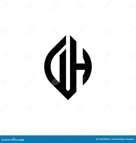 Dh Logo Monogram Geometric Shape Style Stock Vector Illustration Of