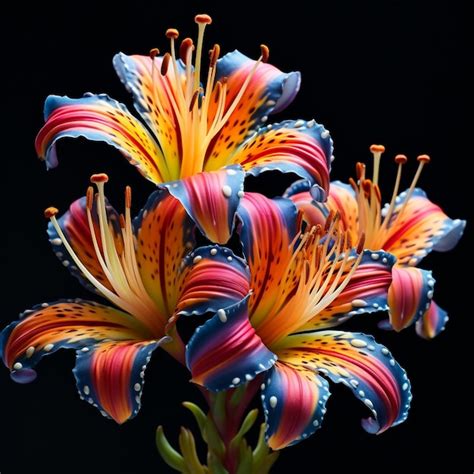 Premium Ai Image Artful Paintbrush Lily Bursting With Vibrant Colors