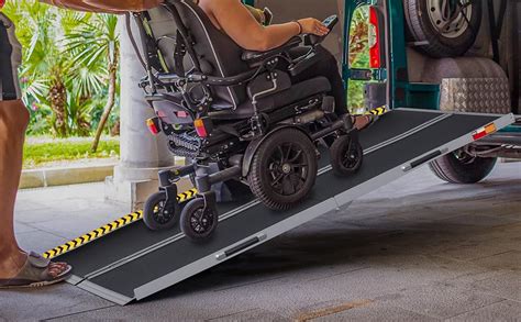 Amazon Vnn Portable Wheelchair Ramp Ft Non Slip Aluminum Folding