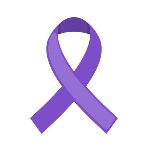 Purple Ribbon Icon In Flat Style Isolated On White Background Symbol