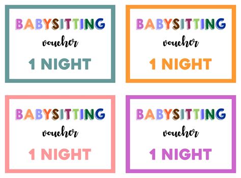 Babysitting Voucher Template 10 Free PDF Printables Printablee