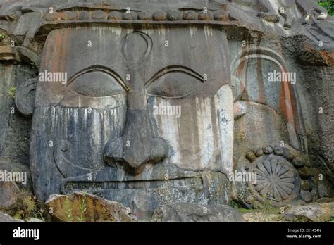 Sculptures Carved Into The Rock At The Archaeological Site Of Unakoti