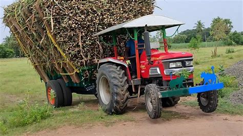 Mahindra Arjun 555 Di Tractor Sugar Cane Fully Loaded Trolley Mahindra