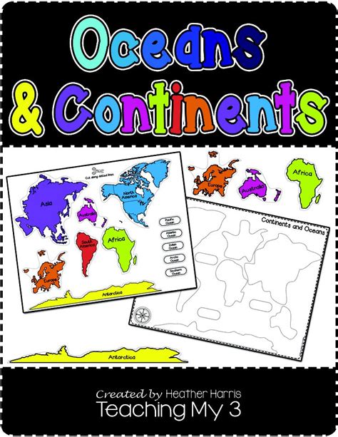 Learn Continents And Oceans With This Puzzle And Worksheets Excellent