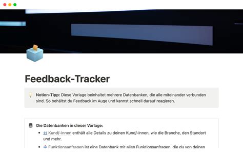 Vom Feedback Zur Funktion Vorlage Von Notion Notion Marketplace