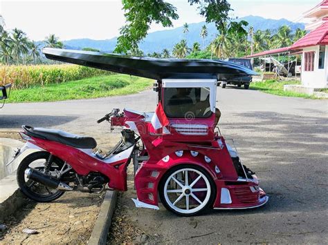 Bentor Modified Scooter that is Used To Transport People As a Taxi ...