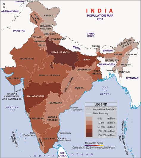 Population Map of India 2001 Census