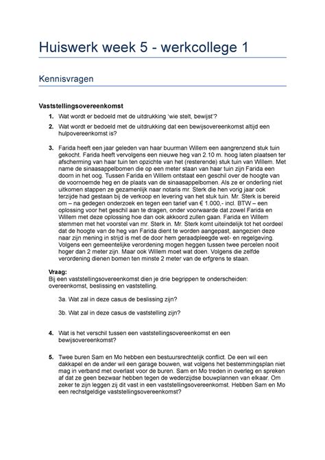 Huiswerk Week 5 Dit Zijn De Uitwerkingen Van De Gemaakte Opdrachten