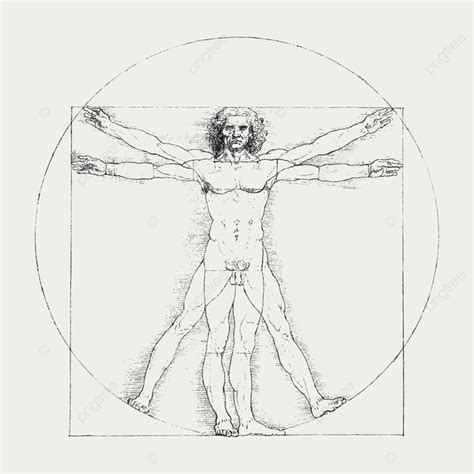 Vitruvian Man Vector Anatomy Antique Drawing Hands Art Png And