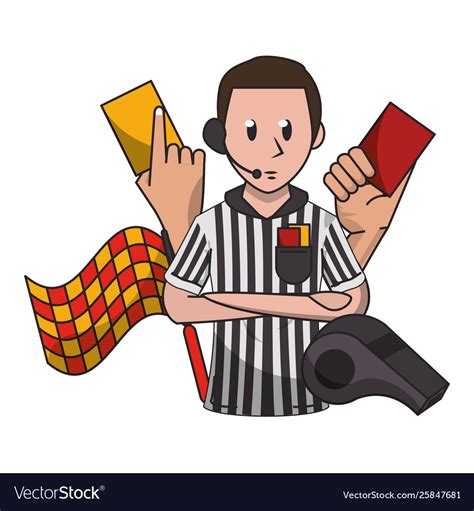 Soccer Referee Sport Cartoons Isolated Royalty Free Vector