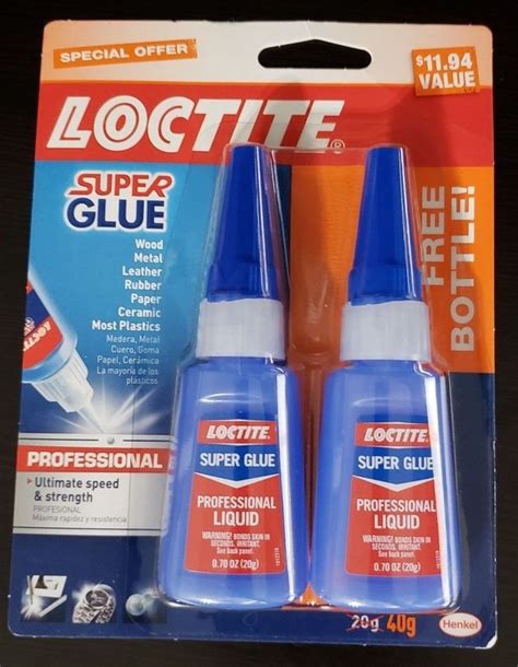 Loctite 1365882 20 Gram Bottle Liquid Professional Super Glue 2 Pack