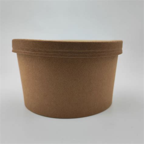 Disposable Take Away Kraft Paper Salad Bowl With Paper Lid China